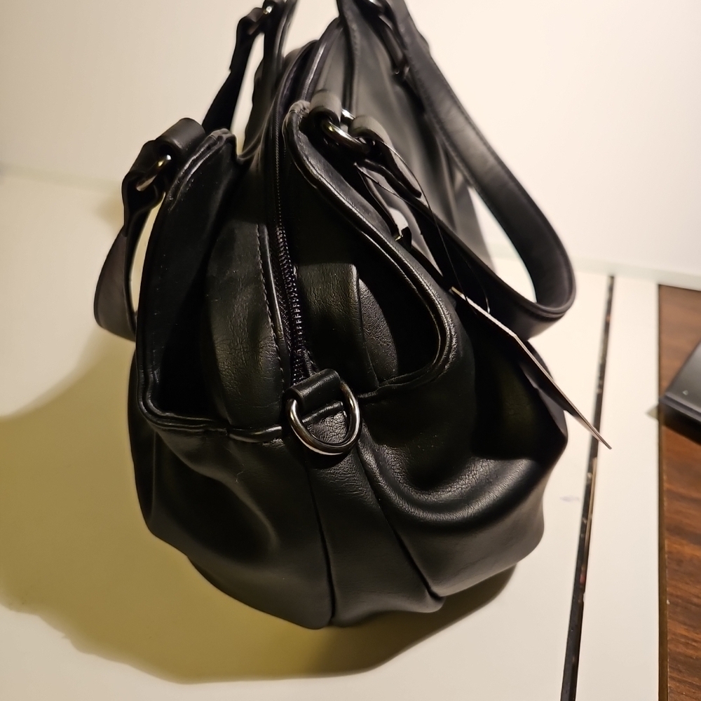 Black Vegan Leather Women's Bag - Picture 5 of 10